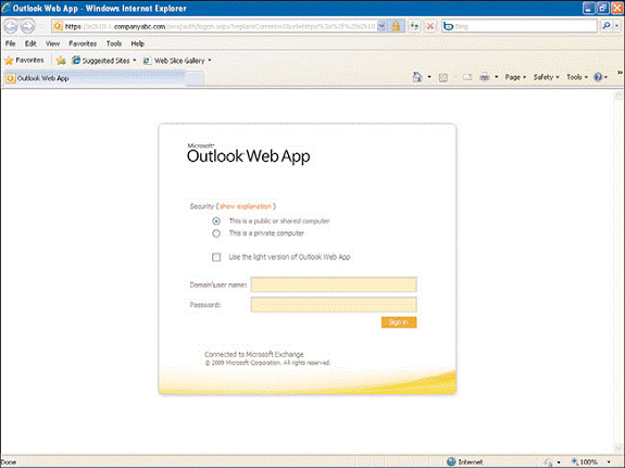 Outlook web access 2007 настройка